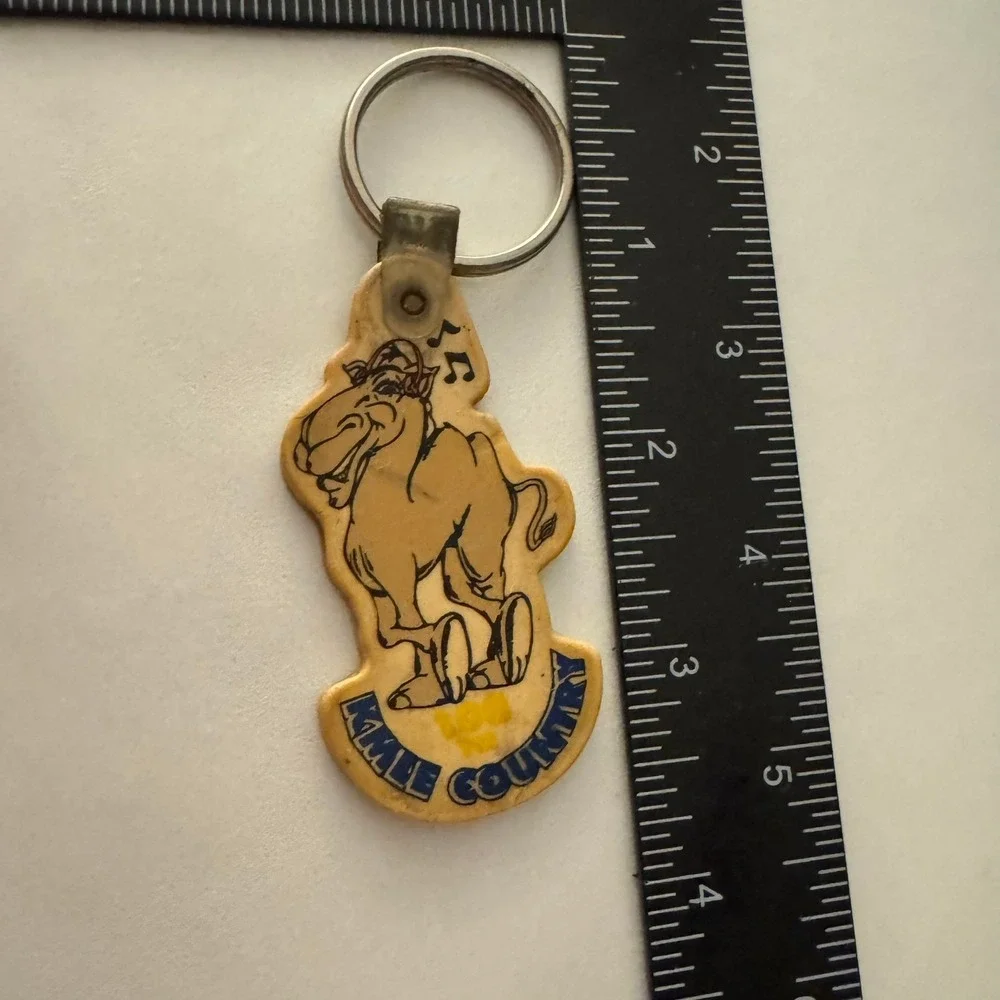 Vintage KMLE Country 108 FM Radio Camel Keychain, Novelty Collectible